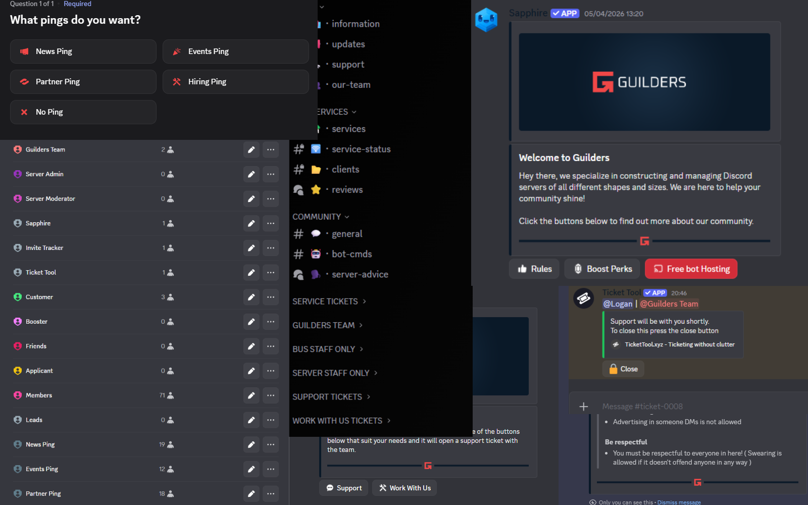 Support Hub Rebuild — Guilders Discord server